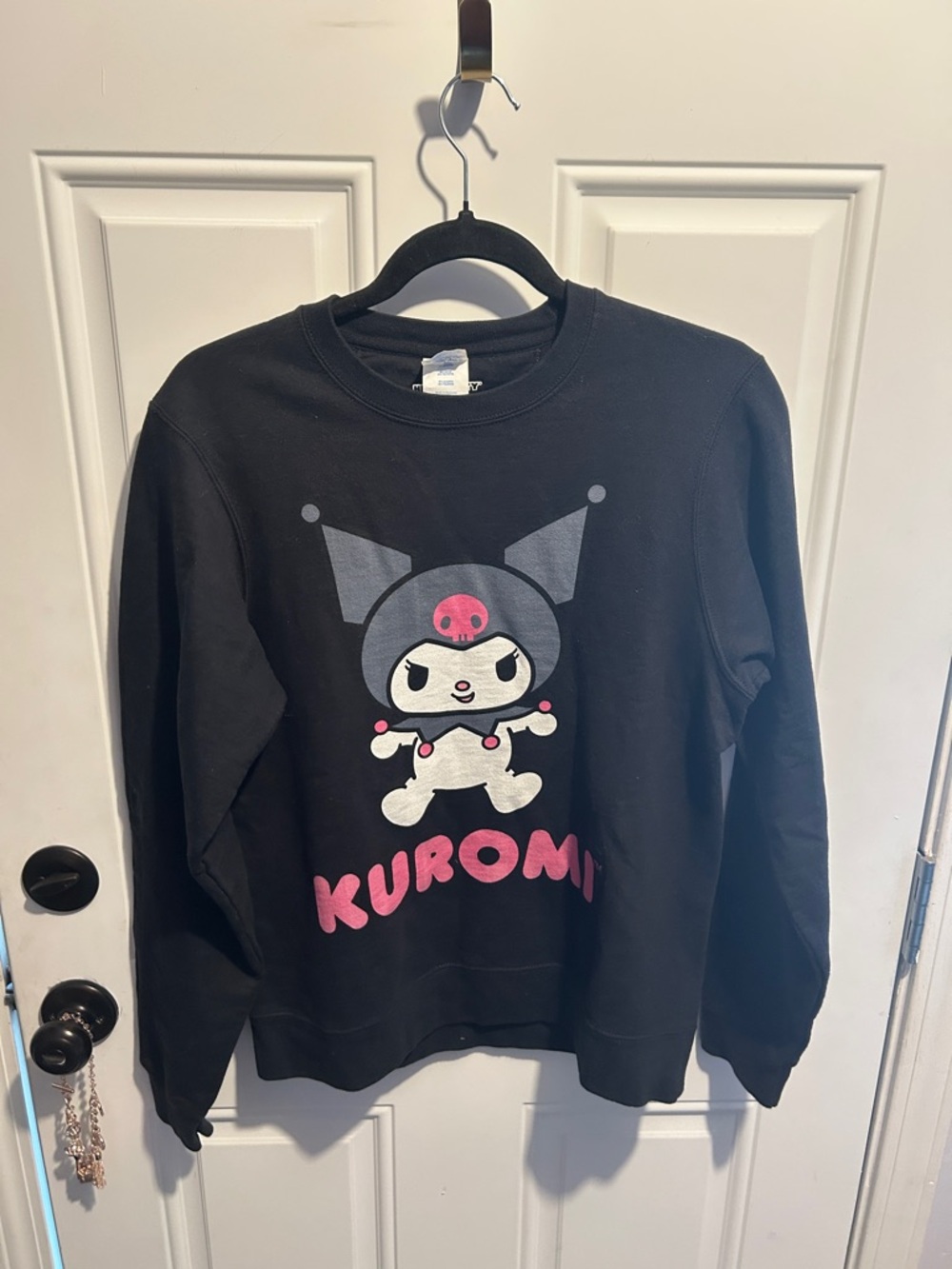 Sanrio Kuromi Black Sweatshirt with Pink & White Graphic